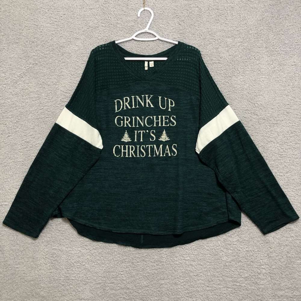 Cato Women Pullover‎ Christmas Sweater Size 26/28W V-Neck Cozy Holidays